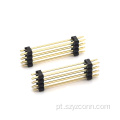 Cabeçalho de pino de 2,54 mm, fileira dupla, preto reto